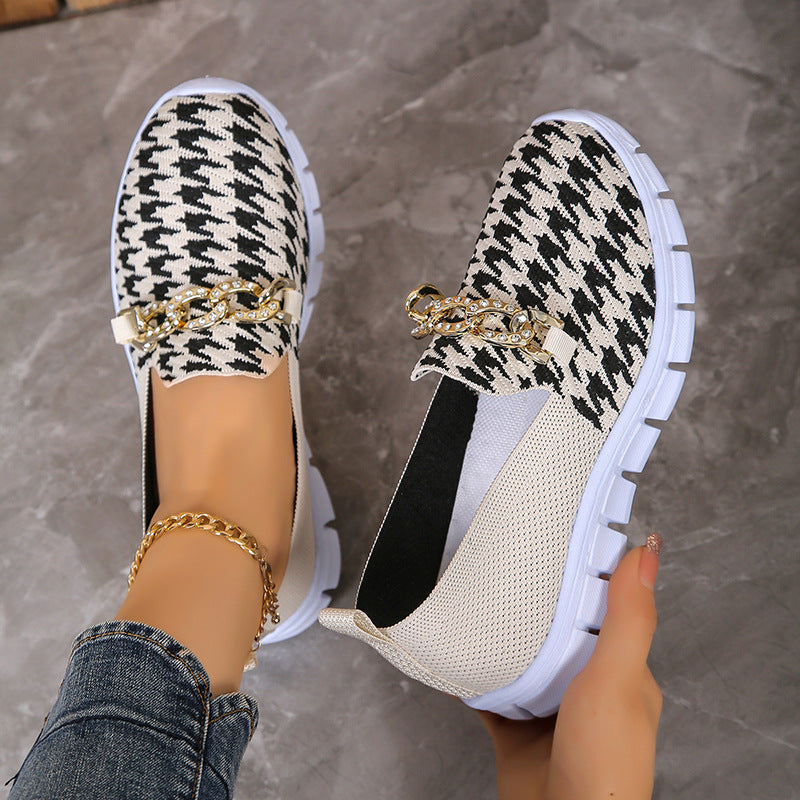 Renata® | Modische Schuhe mit Hahnentrittmuster und Ketten-Netz