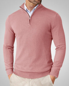 Werner | Herren Klassischer Rundhalskragen Kaschmirpullover in Rosa
