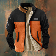 Zachar® | Lässige Fleece Jacke in Orange