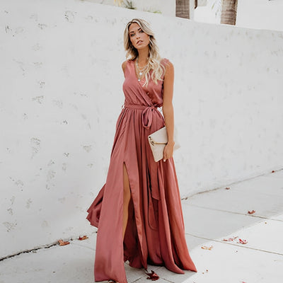 Journee - Ärmelloses Maxikleid mit Schlitz für Frauen