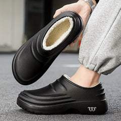Winterschuhe Herren | Slip-On Clogs Mit Innenfutter in Schwarz