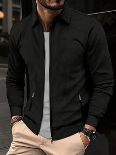 Herren Übergangsjacke Reißverschluss | Schmaler Schnitt in Schwarz