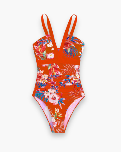 Damen Eleganter Blumenbadeanzug | Einteilig