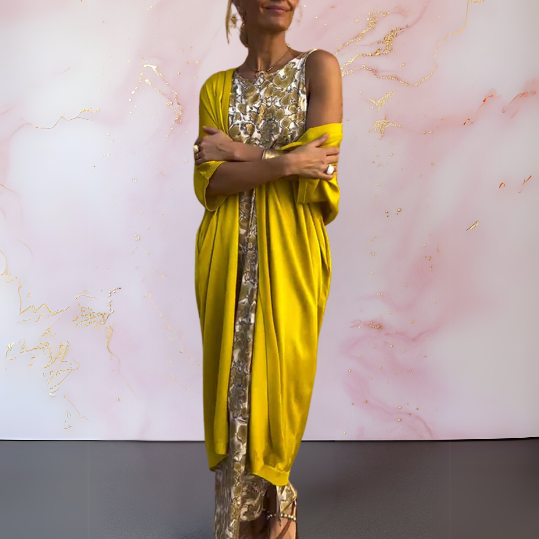 Mel | Elegantes Kleid mit Strickjacke