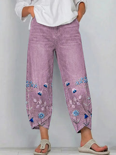 Giada - Bedruckte Relaxed-Fit-Jeans in Lila