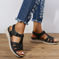 Scarlett® | Damen-Sandalen mit Klettverschluss in Schwarz