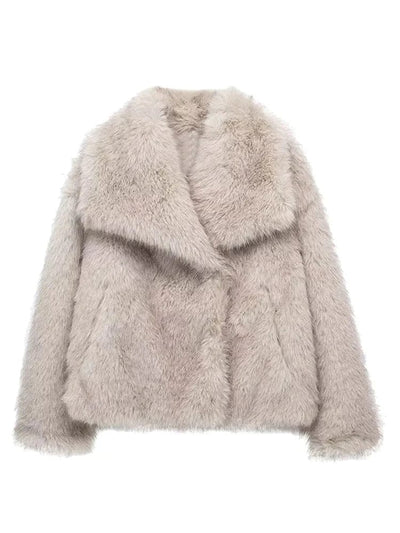 Anna - Kurze Jacke Mit Pelzimitat-Effekt