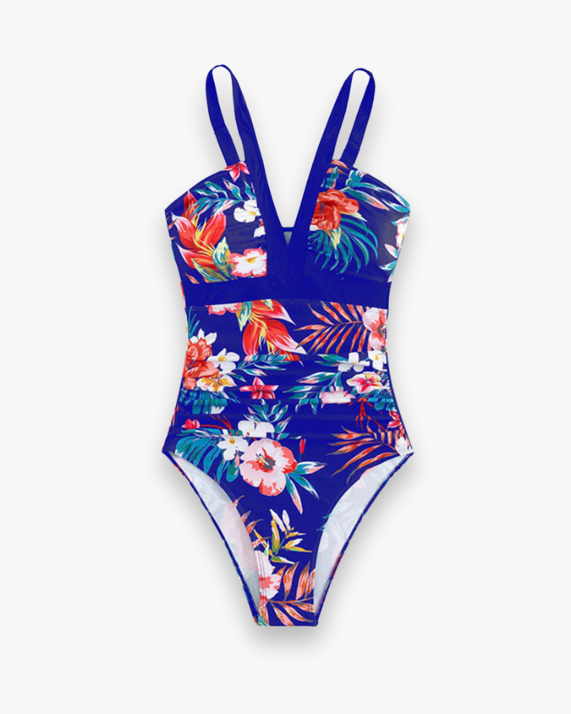 Damen Eleganter Blumenbadeanzug | Einteilig