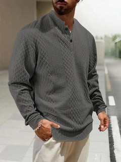 Warriner – Langärmliges Sweatshirt Mit Geometrischem Muster in Dunkelgrau