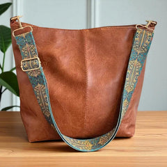 Charmante Vintage-Ledertasche mit Schulterriemen | Tamar's Vintage Charm in Hellbraun