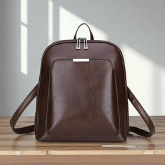 Klassischer Doppel-Reißverschluss Rucksack - elegantes Design in Reiches Braun