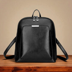 Klassischer Doppel-Reißverschluss Rucksack - elegantes Design in Schwarz