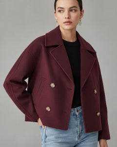 Ida | Damen Schicker Herbst Mantel in Rot