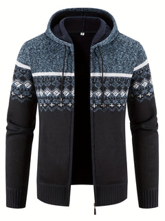 Ole - Warmer Kapuzenpulli mit Seitentaschen in Blau grau