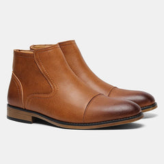Chelsea-Stiefel aus Leder in Braun