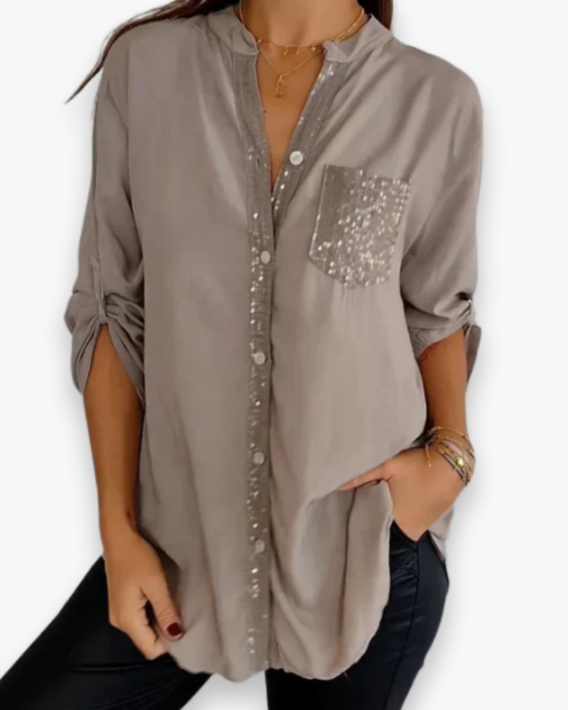 Damen Glamour Pailletten Top | Festliche Oberteile