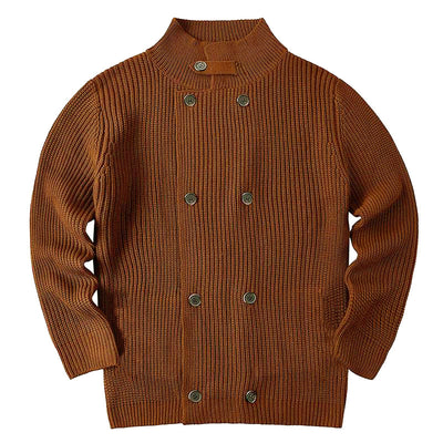 Einfarbige Strickjacke mit Knopfleiste für Männer
