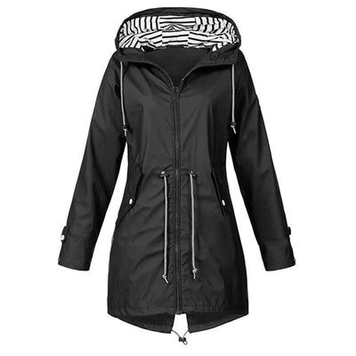Damen Kapuze Winddichte RegenJacke | Langarm