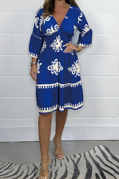 ALIRA - Sommerliches Boho-Kleid in Blau