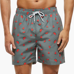 Badeshorts mit Innenslip - Herren Schwimmshorts schnell trocknend in Wassermelone