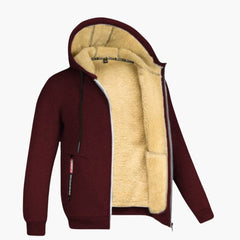 Kapuzen Winterjacke für Herren in Weinrot