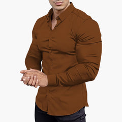 Slim-Fit Hemd für Herren in Braun