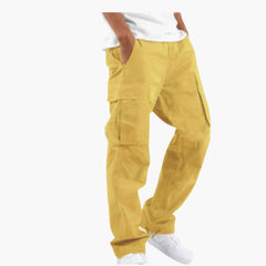 Weite Cargo-Hose für Männer - Bequeme Passform mit Taschen in Gelb