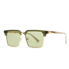 Männer Sonnenbrille mit eckiger Fassung und UV400 Schutz in Grün