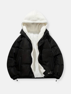 Warmer Winter Puffermantel in Schwarz