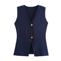 Tenley - Modische Strickweste für Damen in Marineblau