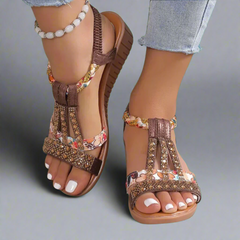 Bernatrudis | Elegante Boho-Sandalen für den Sommer in Braun