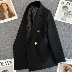 Schicker Blazer Frau Langärmelig in Schwarz