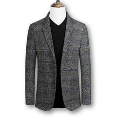 Lukas | Eleganter Herrenblazer im Tartan-Stil in Grau (gestreiftes Muster)