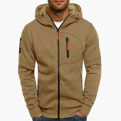 Kapuzenjacke mit Reißverschluss für Herren in Khaki