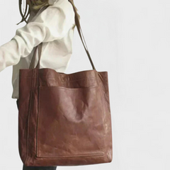 Elise | Stylische Lederhandtasche in Kaffee