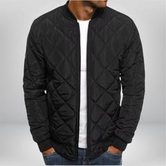 William™ - Premium Stepp-Bomberjacke in Schwarz