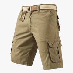 Cargoshorts mit Gürtel und Taschen - für Herren im Freizeitstil in Armygelb