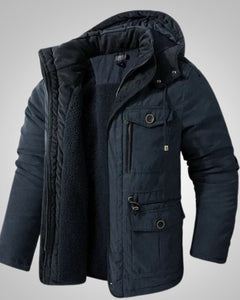 John | Herren Kapuze Gepolsterter Winter Parka in Blau