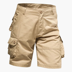 Herren Sommer Cargo Shorts mit Taschen und knielangem Schnitt in Khaki