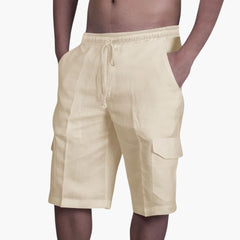Herren Cargo Shorts mit Kordelzug und Taschen für den Sommer in Khaki