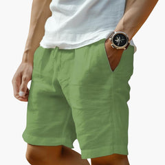 Herren Sommer Shorts mit Gummibund und Kordelzugverschluss in Grün