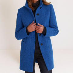 Victoria | Damenjacke mit hohem Kragen luxuriös in Blau
