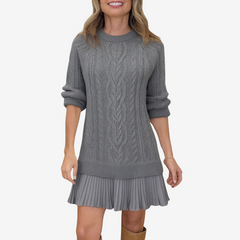 Trivora™ - Stilvolles & Warmes Strickkleid in Grau