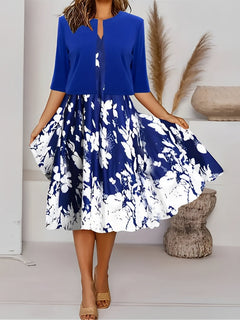 Leone - Geblümtes Midikleid mit Blazer für Frauen in Blauer Schmetterling