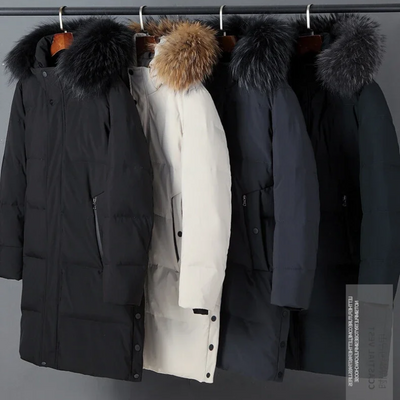 Winterjacke mit Fellimitat-Kapuze für Männer