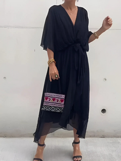 Sherry | Wickel Midikleid in Schwarz (Fast ausverkauft)
