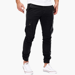 Bequeme Cargohose mit Seitentaschen - Herren Freizeithose in Schwarz