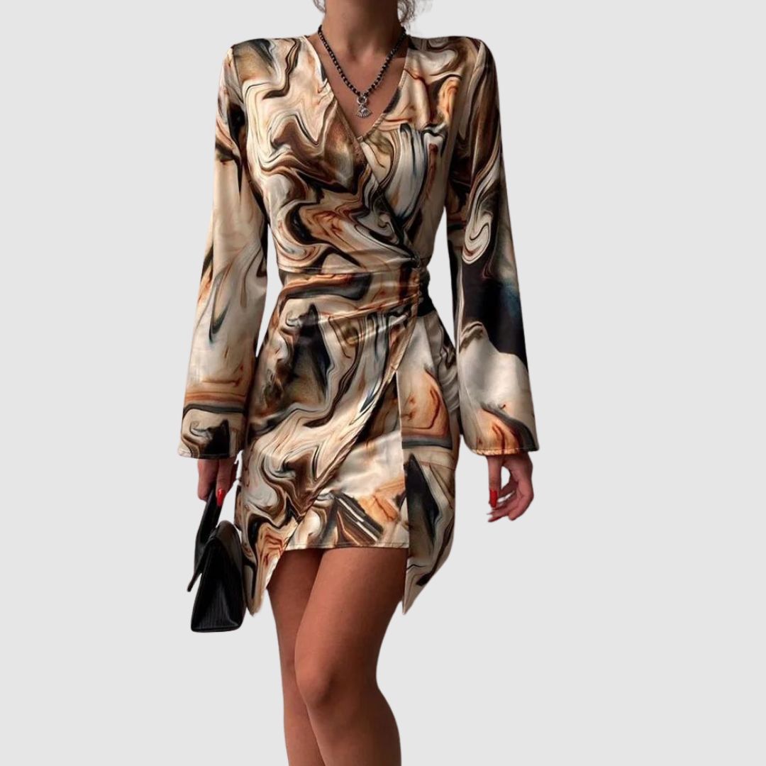 Cicely - Wickelkleid für Damen mit abstraktem Print