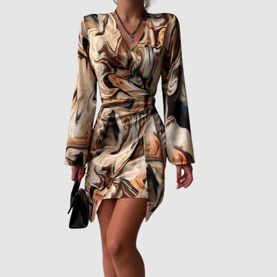 Cicely - Wickelkleid für Damen mit abstraktem Print