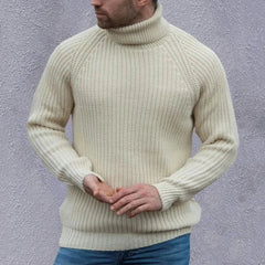 Warmer Strick Rollkragenpullover in Beige